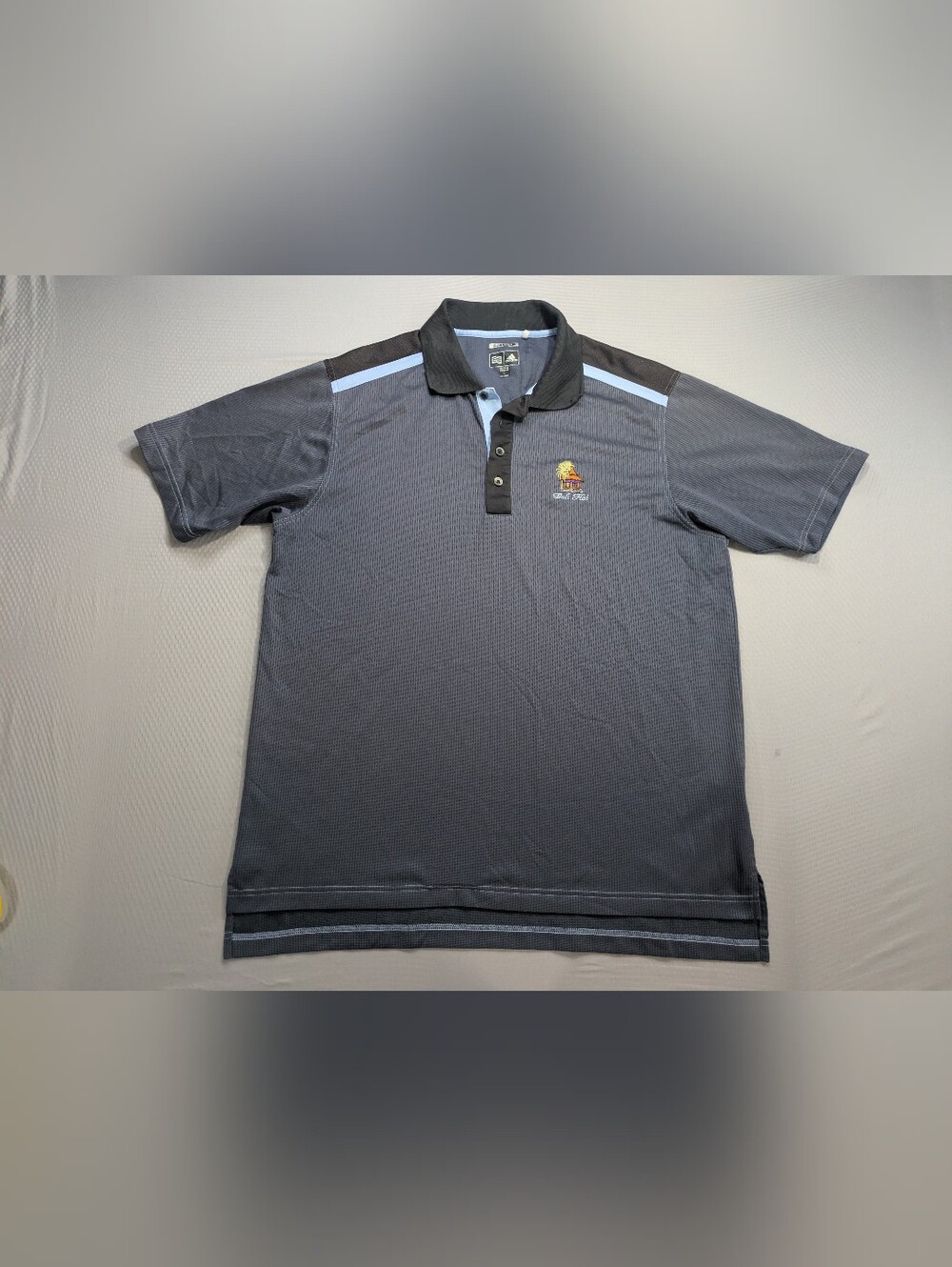 Adidas Polo Shirt Mens Large Bali Hai Golf Resort Performance Golf Short Sleeve